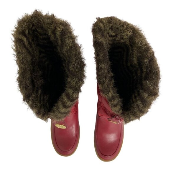 Juicy Couture Wedge Snow Boots Size 7 Snowflurry Knee High Quilted Faux Fur Y2K - Picture 6 of 13